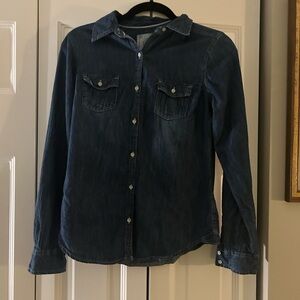 So Women’s Blue Sz M Cotton Western Rodeo Cowgirl Inspired “The Perfect Shirt”
